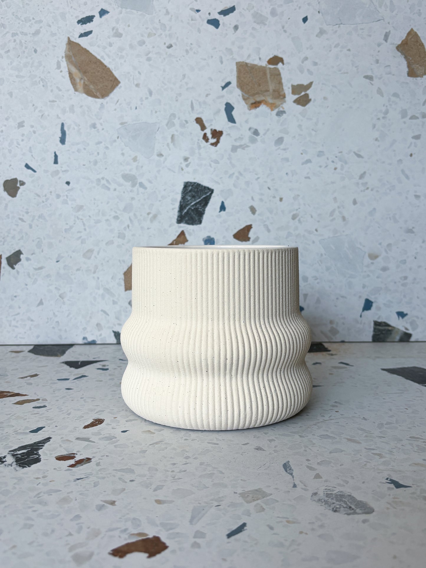 Cache-pot vague beige