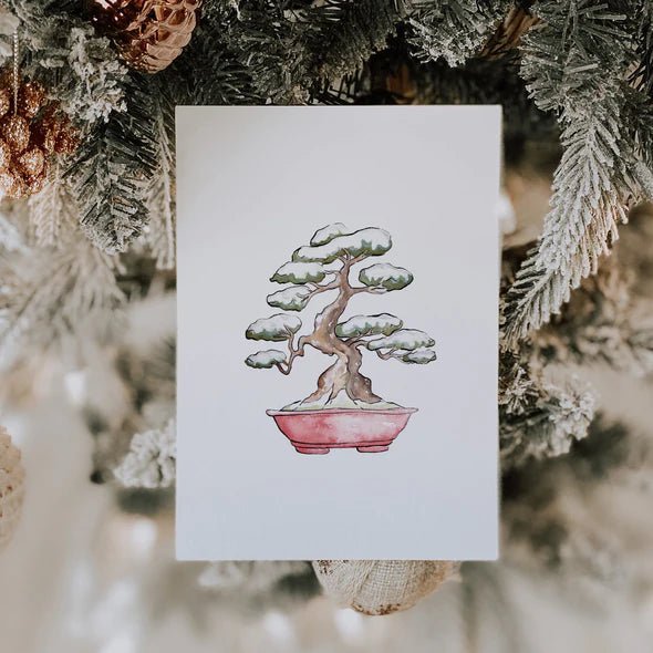 Carte de souhaits - Bonsaï enneigé - Alma Plantes