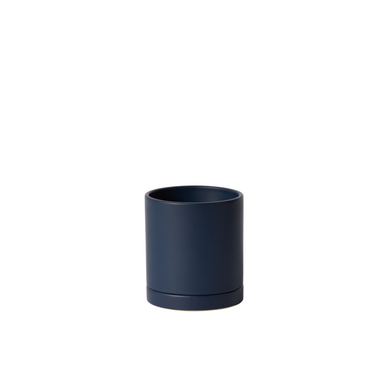 Pot Romey avec soucoupe - bleu foncé - Alma Plantes