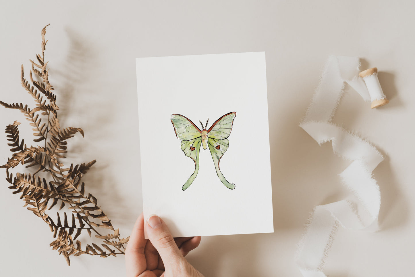 Carte de souhaits - Papillon lune