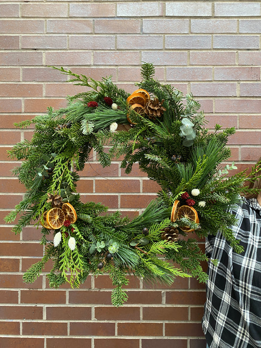 Couronne naturelle - orange festif