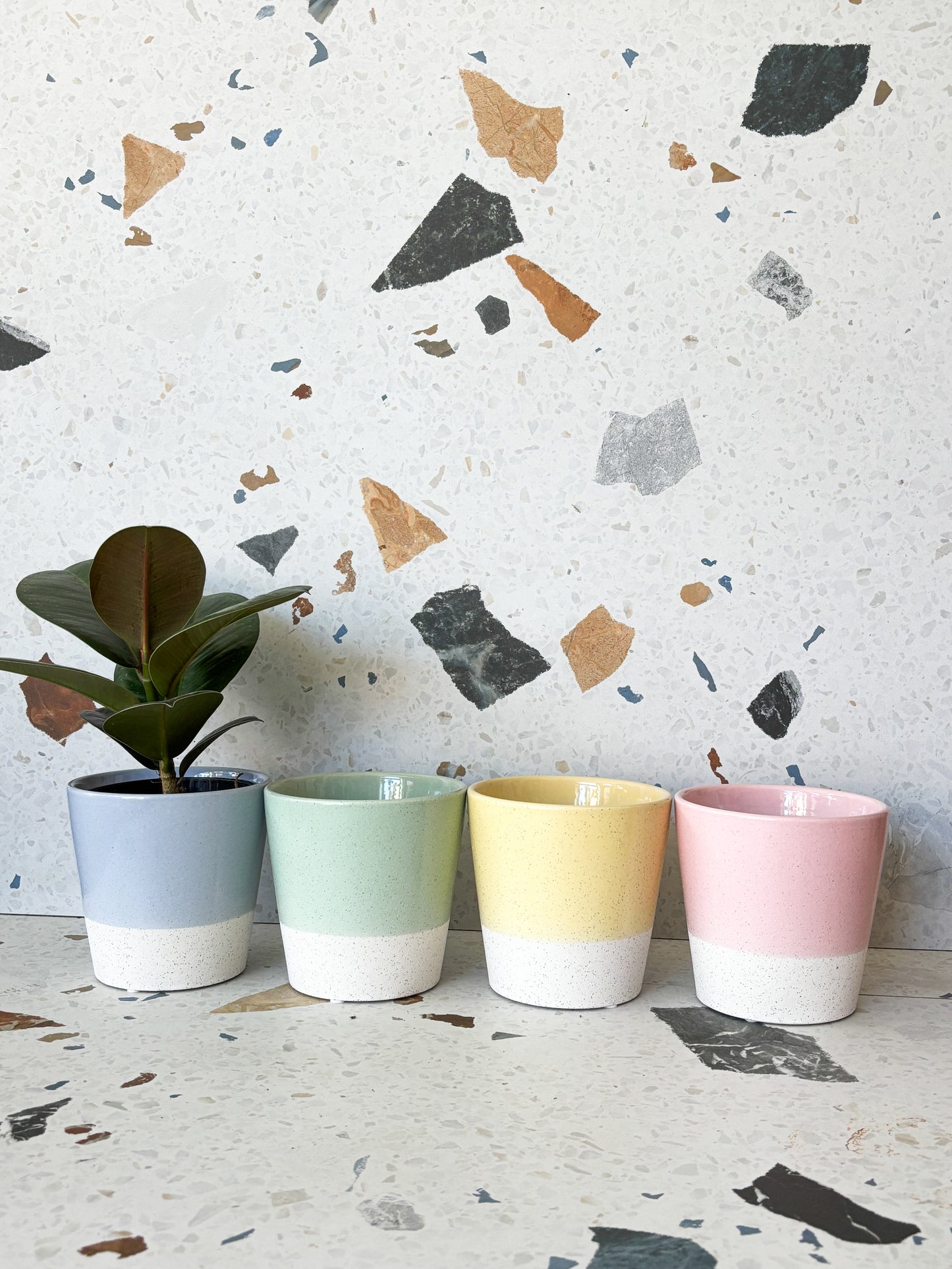 Cache-pot bicolore