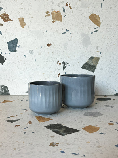 Cache-pot Bagua - Gris bleuté