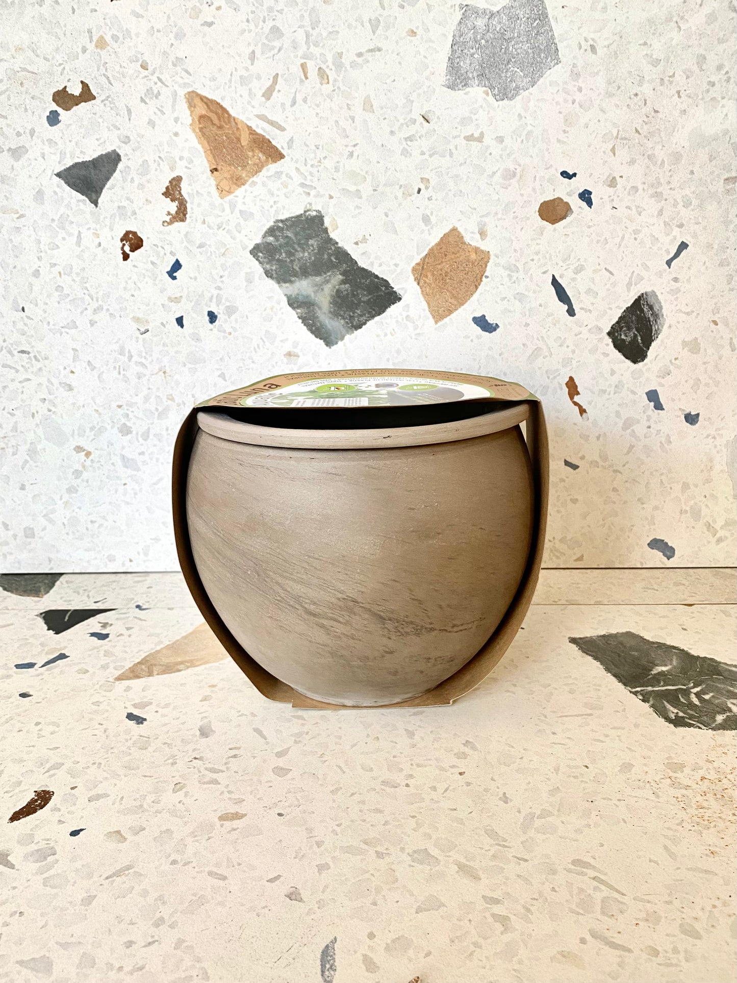 Cache-pot Luna à réserve d’eau – Basalt