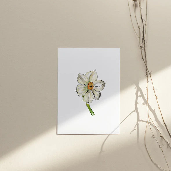 Carte de souhaits - Narcisses Geranium