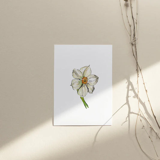 Carte de souhaits - Narcisses Geranium