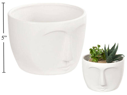 Cache-pot visage court
