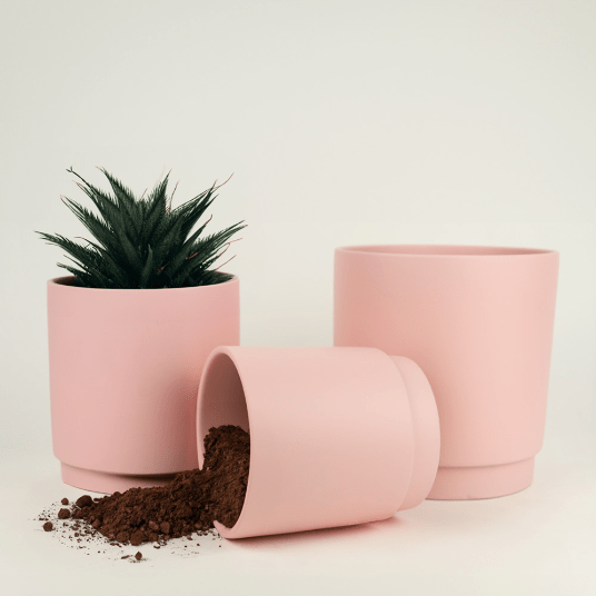 Cache - pot rose mat - Alma Plantes