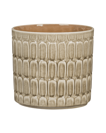 Cache - pot texturé taupe - Alma Plantes