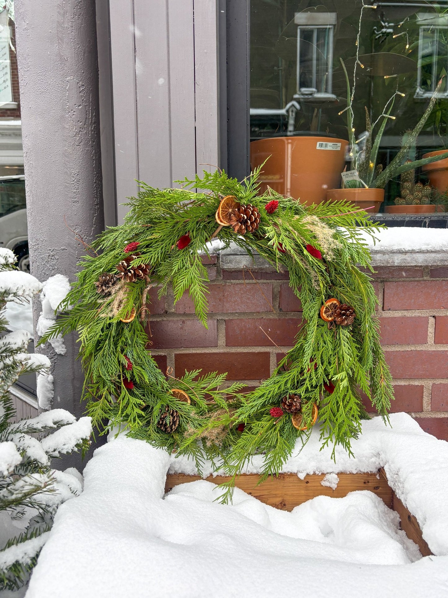 Couronne naturelle - orange festif - Alma Plantes