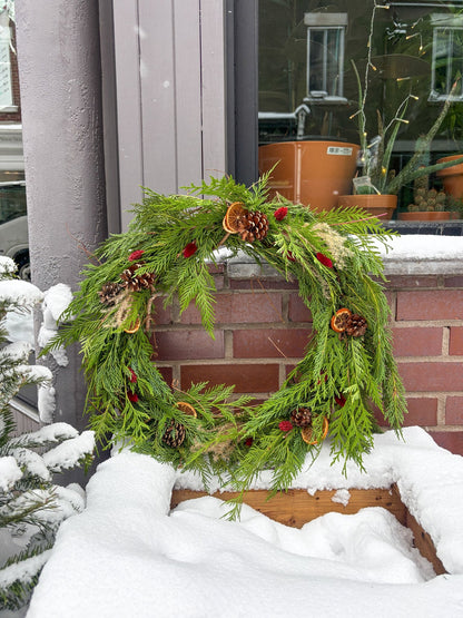 Couronne naturelle - orange festif - Alma Plantes