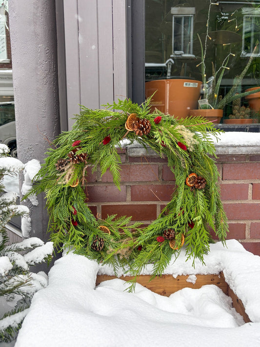 Couronne naturelle - orange festif - Alma Plantes