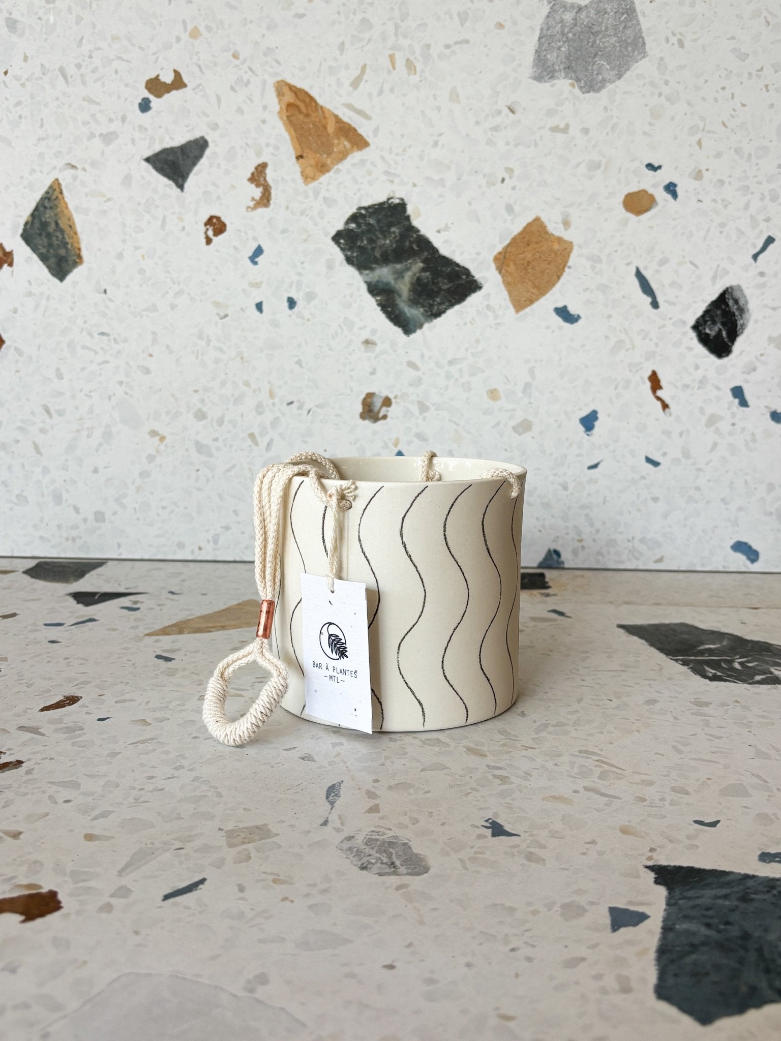 Pot lune suspendu 'Vague' - Alma Plantes