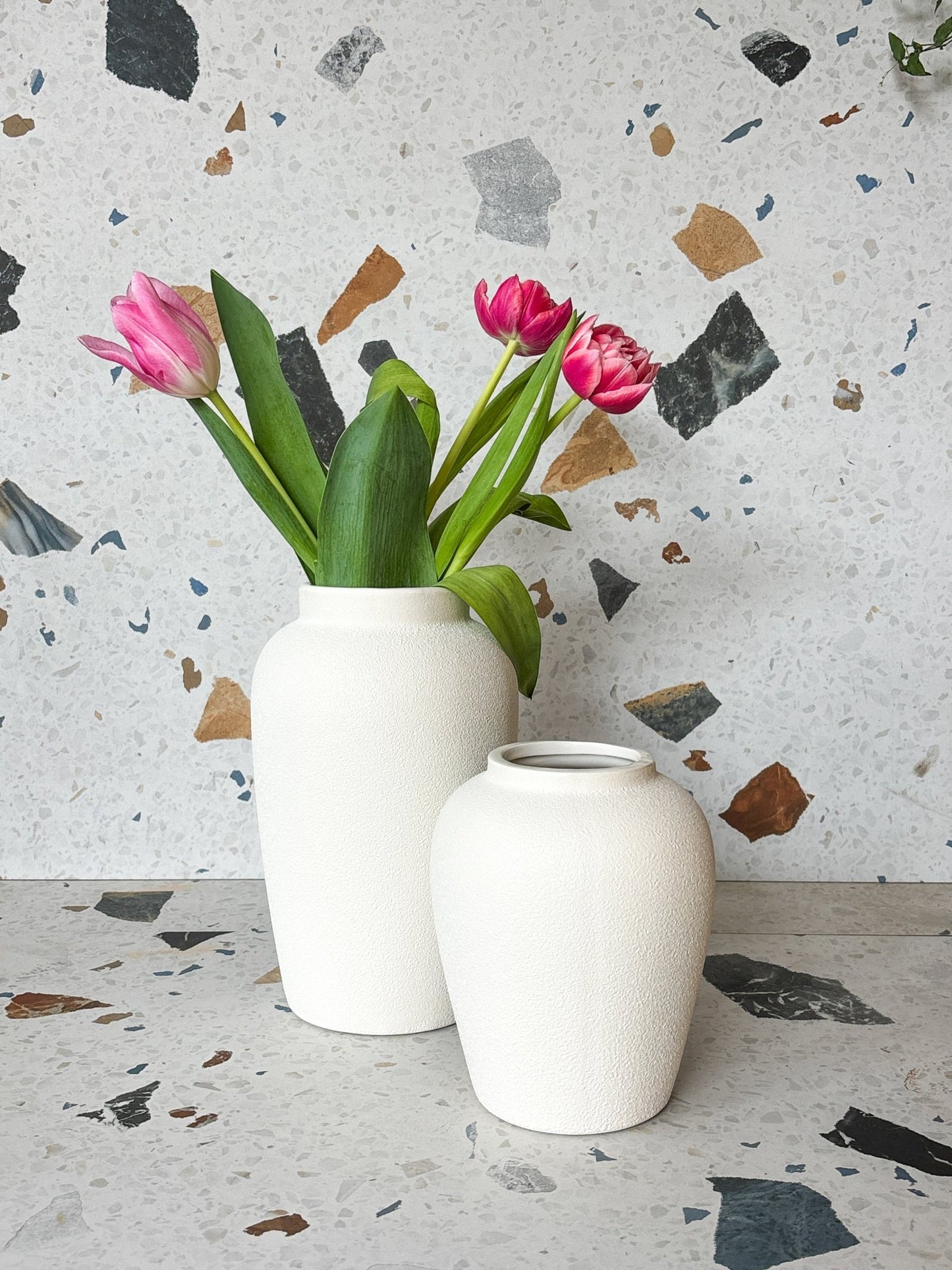Vase texturé en céramique - crème - Alma Plantes
