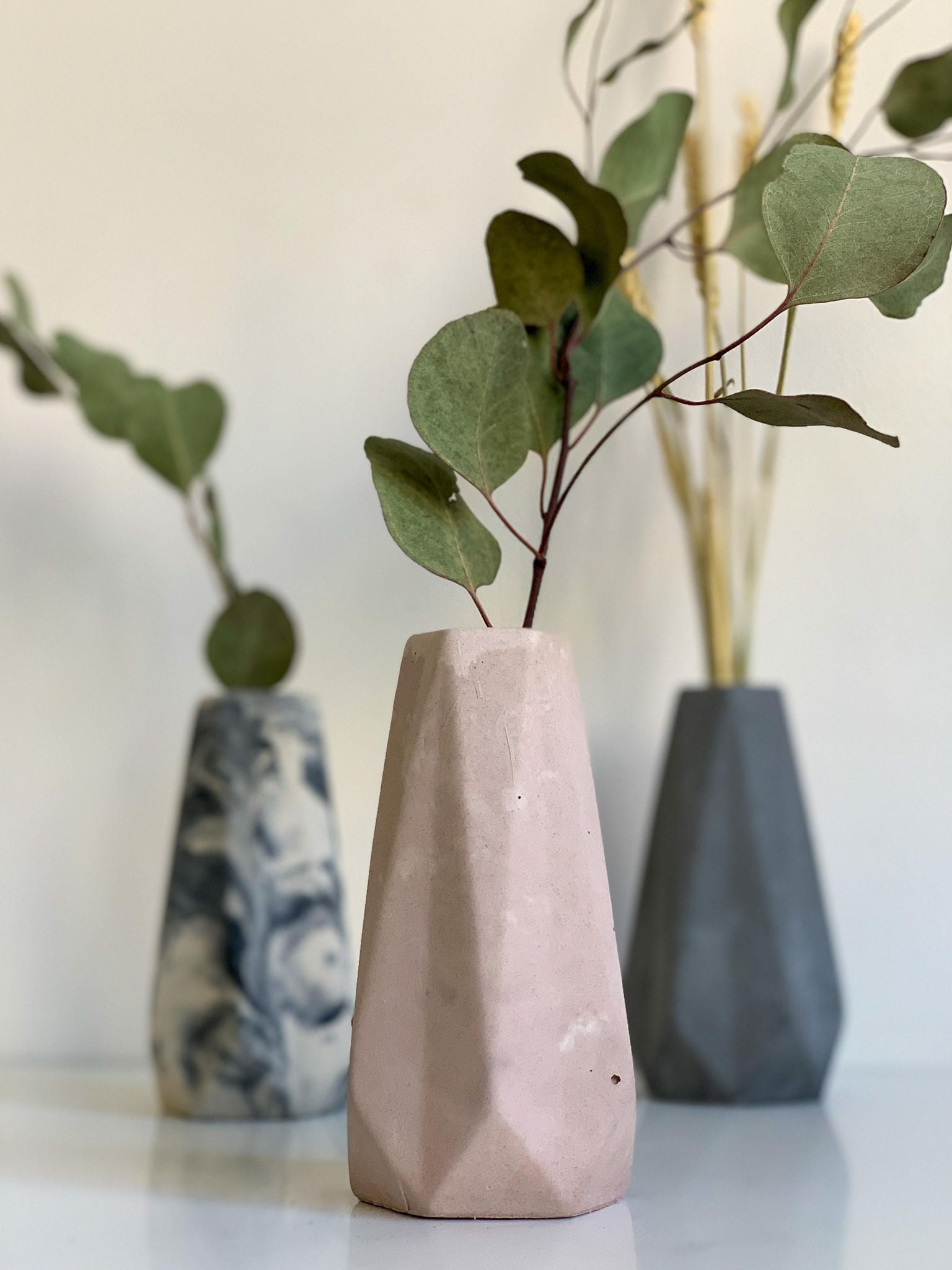 Vase en béton - Rose pâle