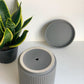 Pot cylindre en céramique - gris mat - 6.7 po (17 cm)