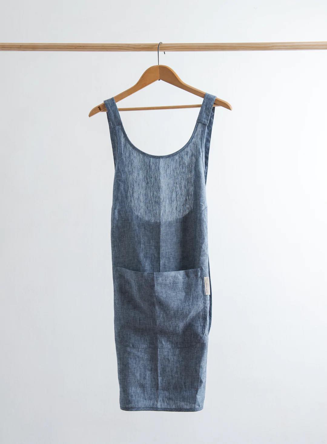 Tablier en lin - bleu marin