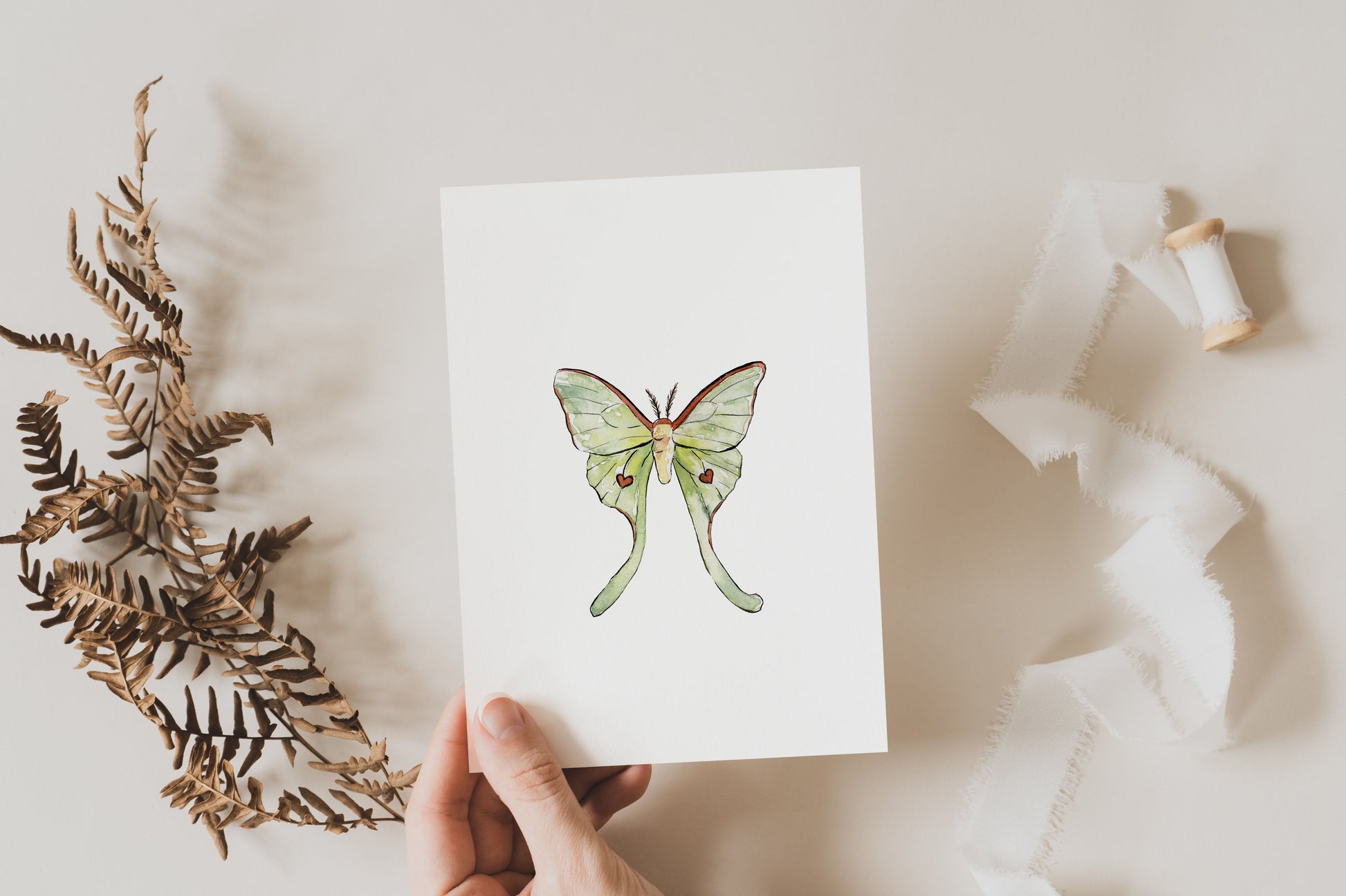 Carte de souhaits - Papillon lune
