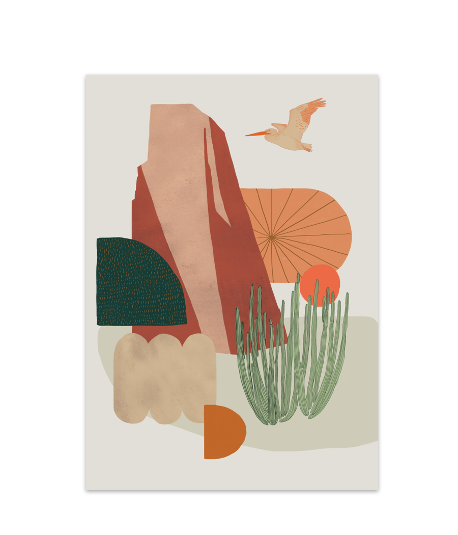 Illustration désert de la Californie - 12 x 18 po.