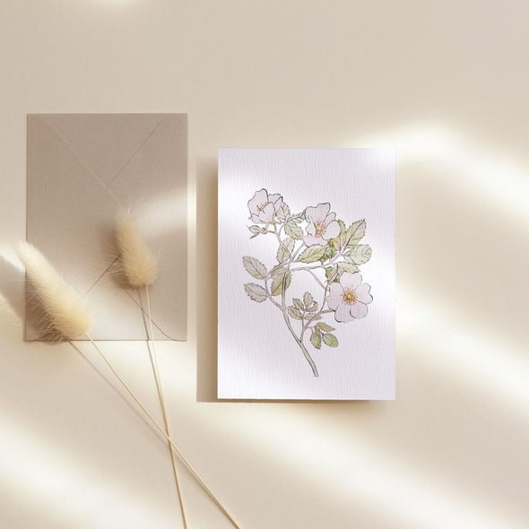 Carte de souhaits - Rose sauvage - Alma Plantes