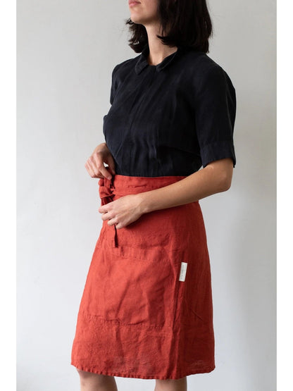 Demi tablier en lin - terre cuite - Alma Plantes