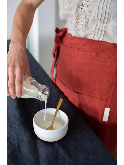 Demi tablier en lin - terre cuite - Alma Plantes