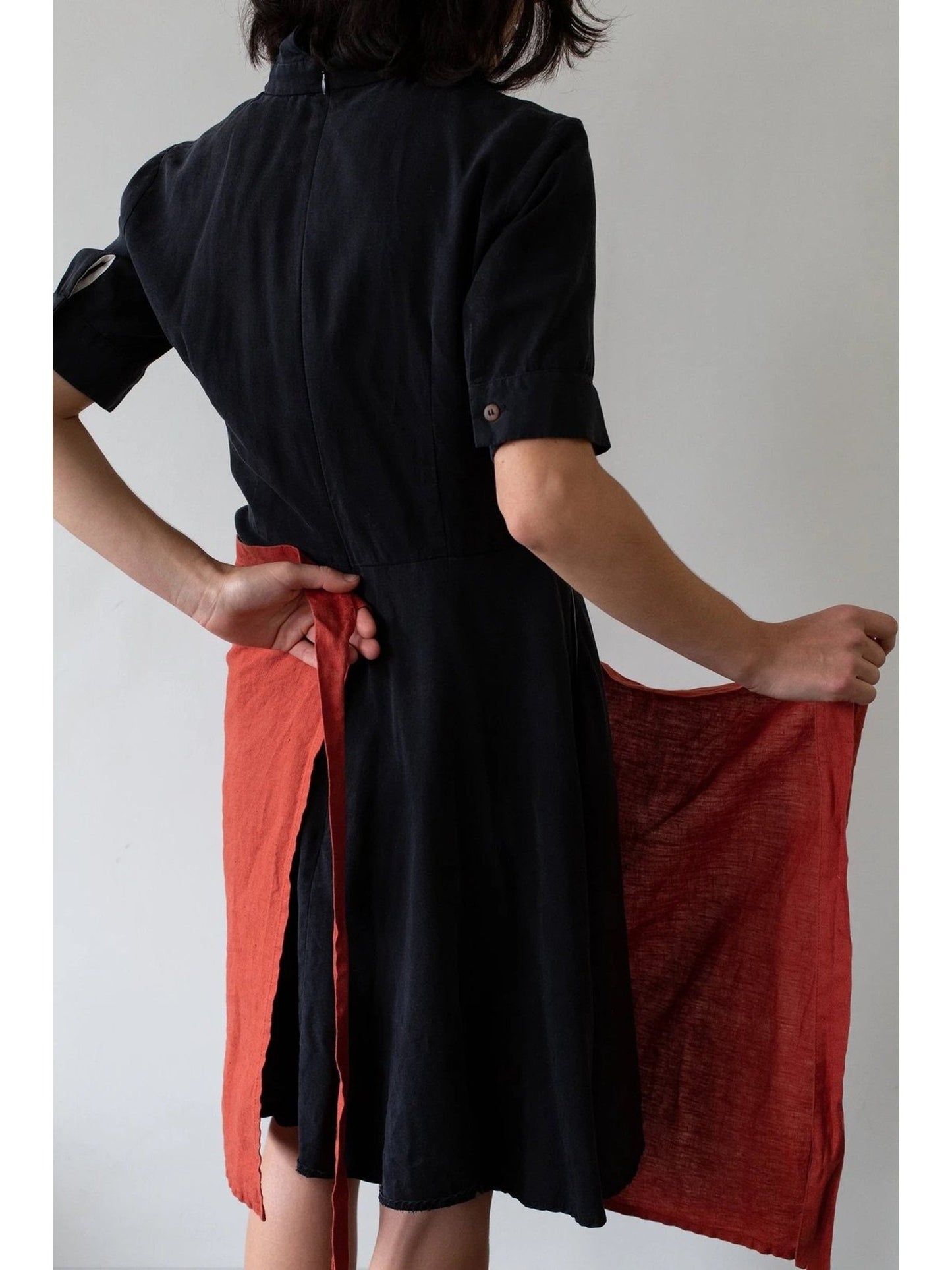 Demi tablier en lin - terre cuite - Alma Plantes