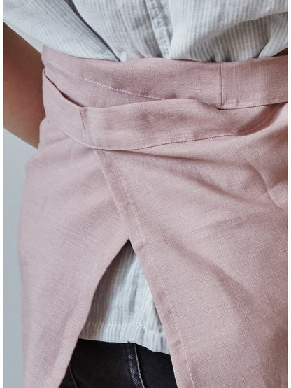Demi tablier en lin - vieux rose - Alma Plantes