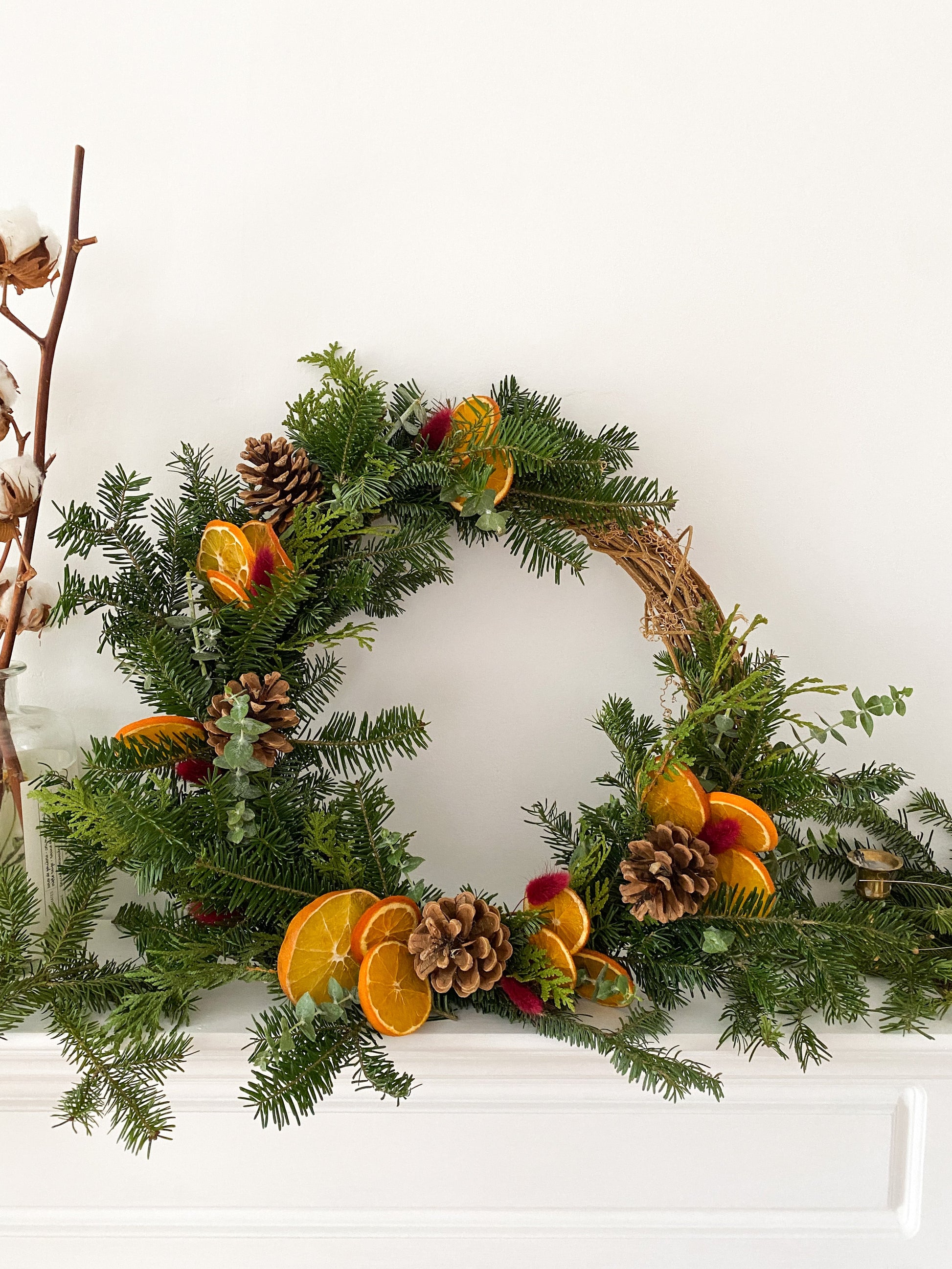 Couronne naturelle - orange festif