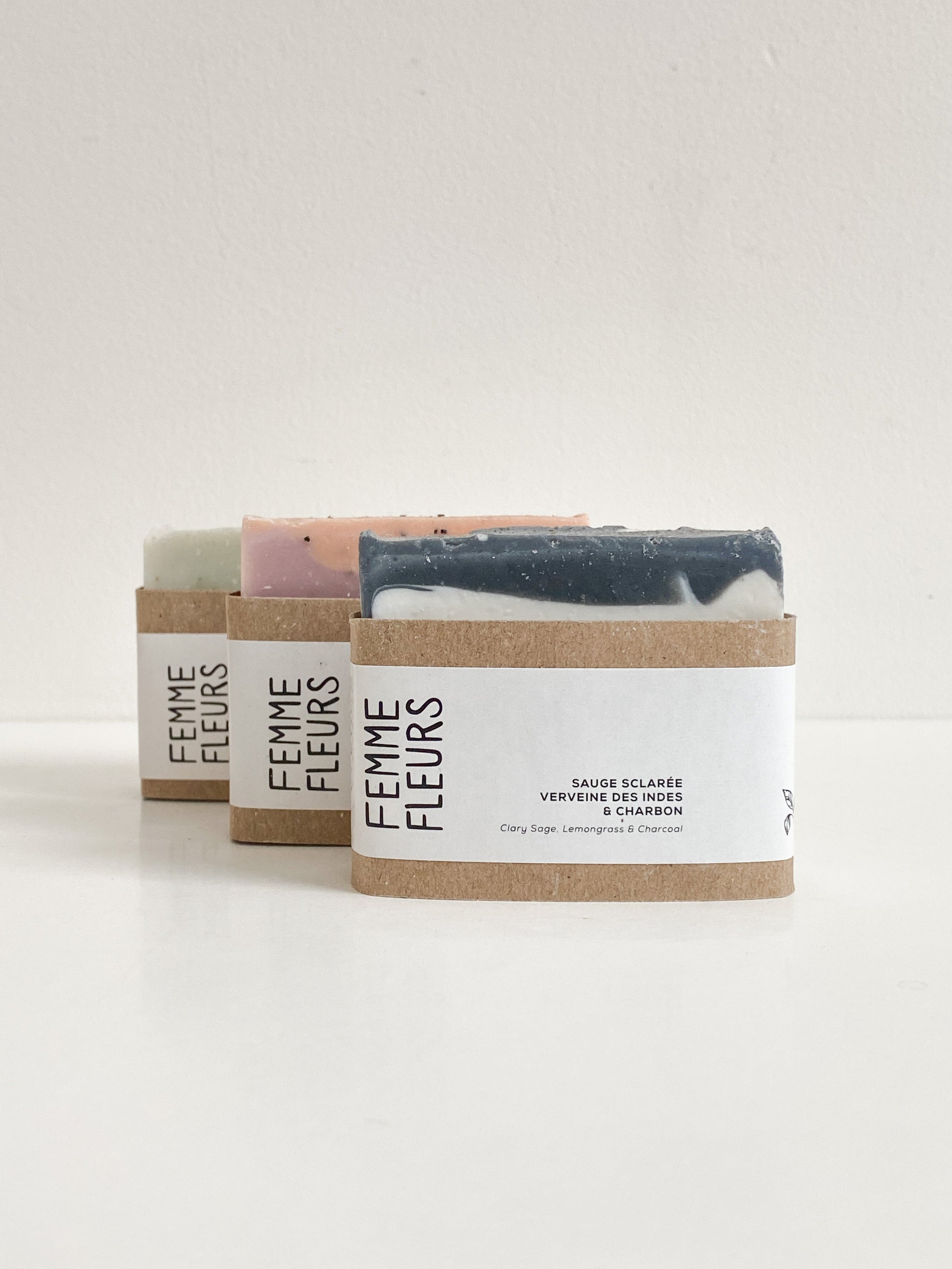Savon sauge sclarée verveine & charbon - produits Naturels