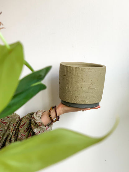 Cache-Pot Néria - Vert Olive Vert / 7 Po. (18 Cm)