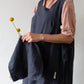 Tablier Jardinier En Lin - Gris Foncé