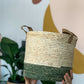 Panier En Osier - Vert & Naturel 11.5 Po.