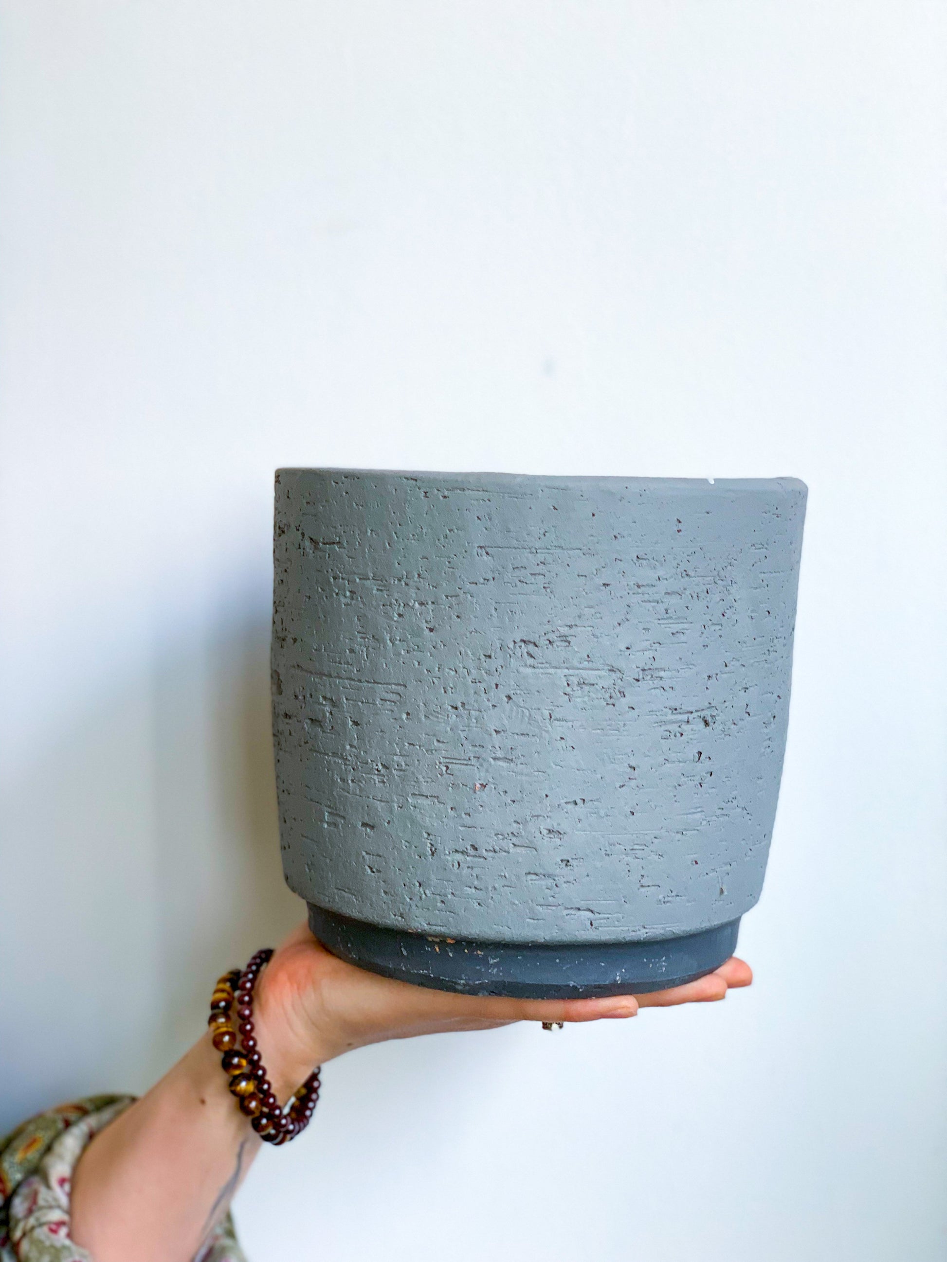 Cache-Pot Néria - Bleu Gris Bleu / 7 Po. (18 Cm)
