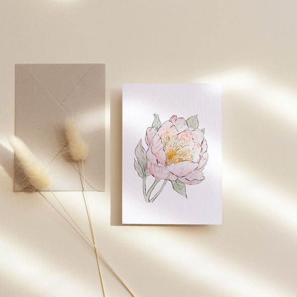 Carte de souhaits - Pivoine