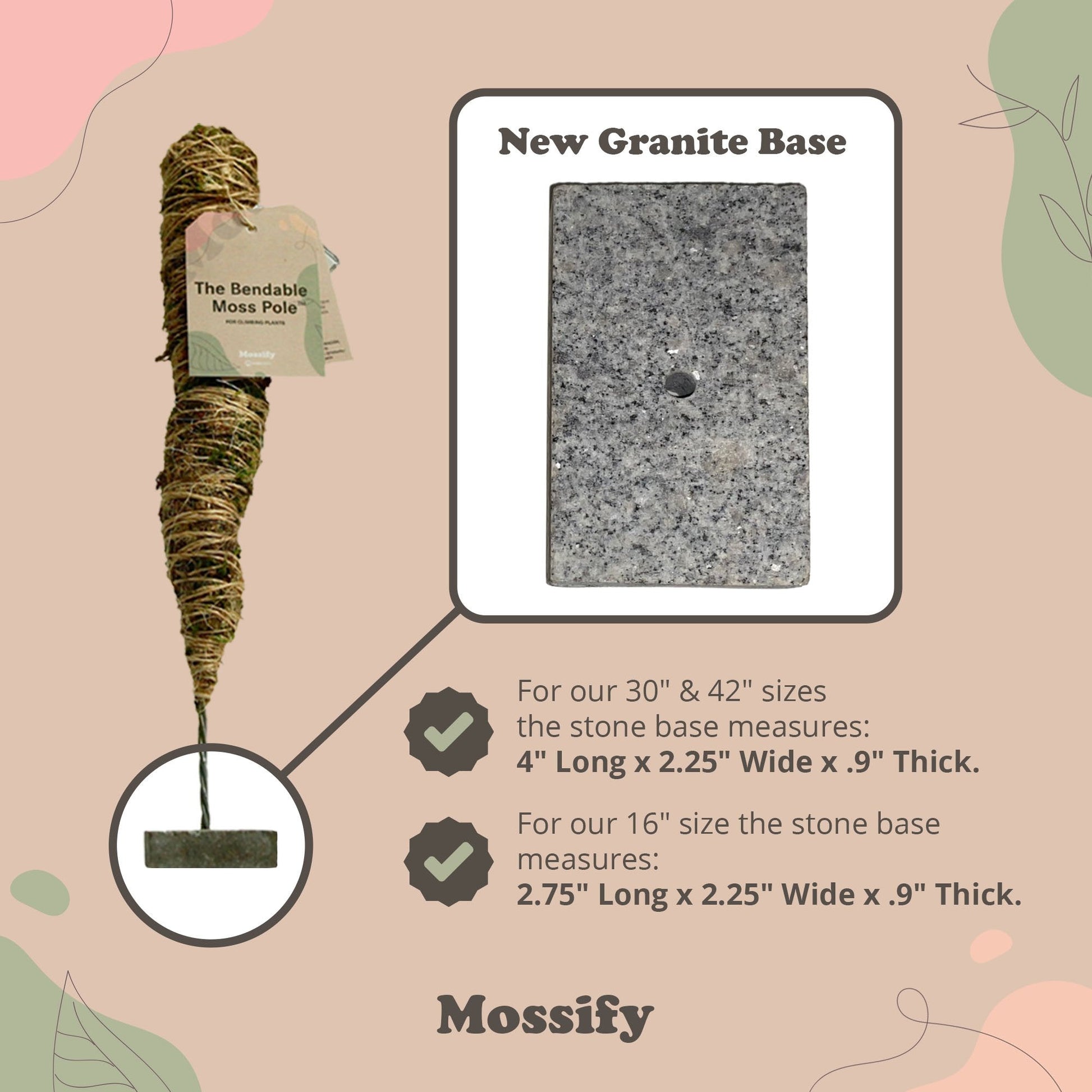 Moss Pole 2-Pack  Bâtons de mousse pour plantes grimpantes