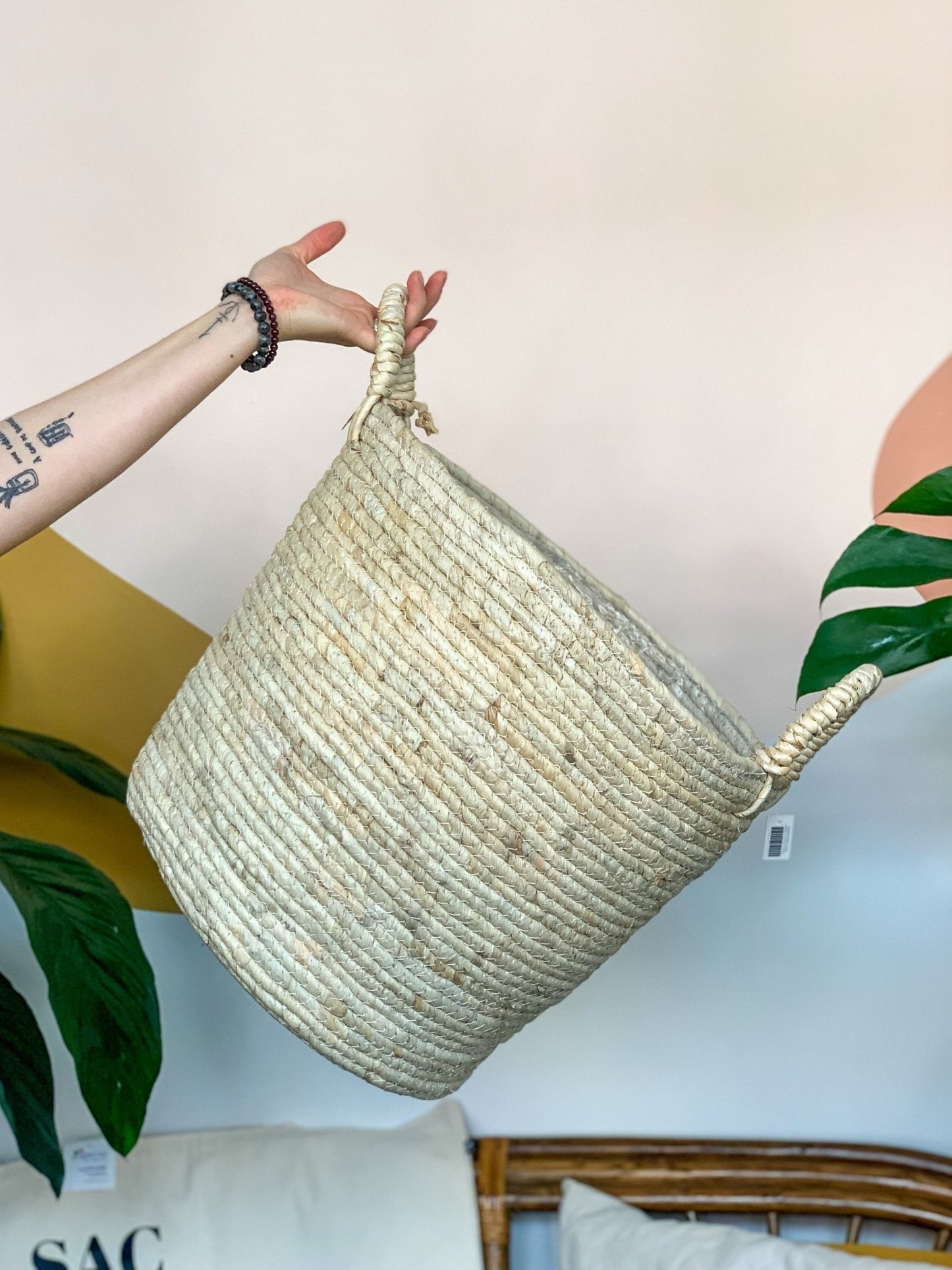 Panier en osier - Crème - Alma Plantes