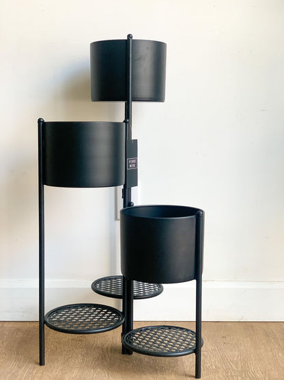 Support pour pots en fer - noir - Alma Plantes