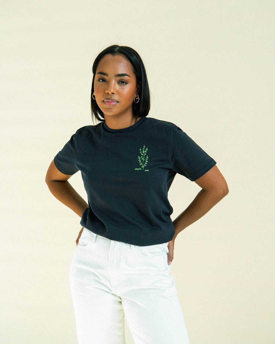 T-shirt Thym Toé - noir - Alma Plantes